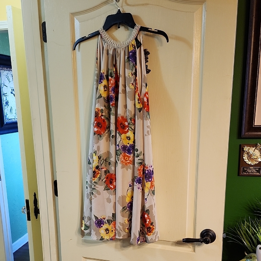 Love By Chesley Floral Halter Neck Dress